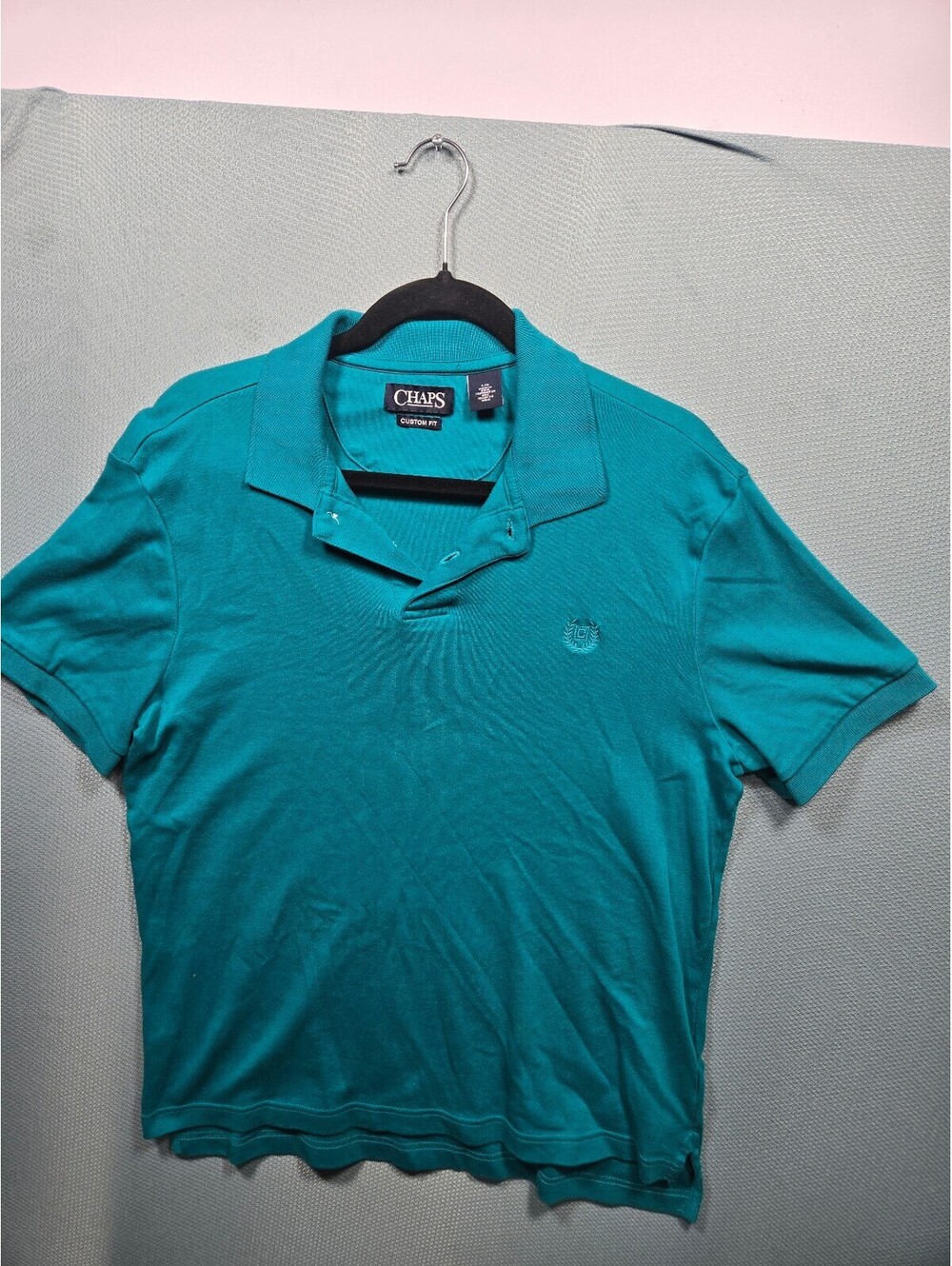 Chaps Custom Fit teal polo shirt